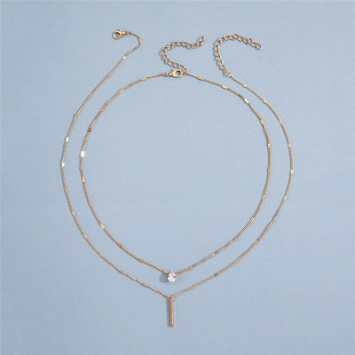 Vintage Necklace Set with Gold Pendant